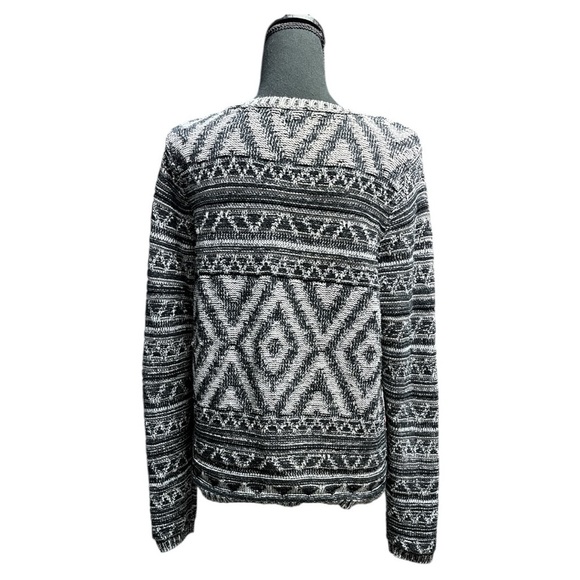 Lucky Brand Geometric Patterned Sweater - Black and White Size XL - Picture 3 of 7